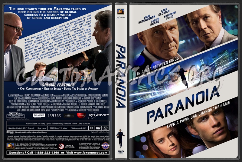 Paranoia (2013) dvd cover