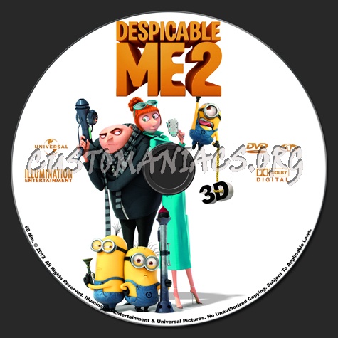 Despicable Me 2 (3D) dvd label