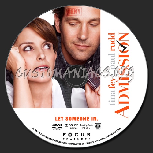 Admission dvd label
