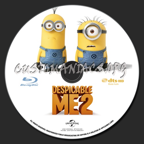 Despicable Me 2 blu-ray label