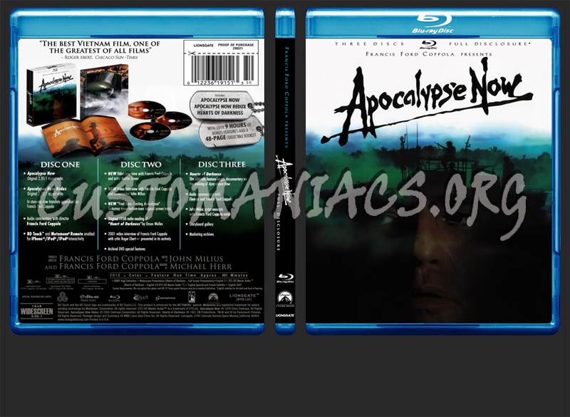 Apocalypse Now 1979 Full Disclosure blu-ray cover