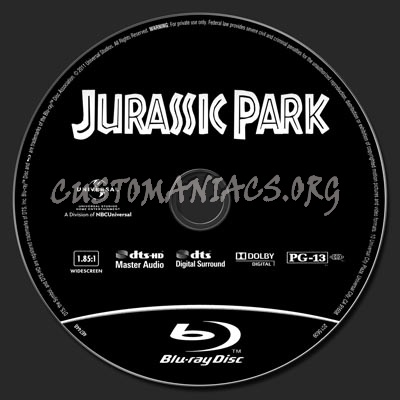 Jurassic Park blu-ray label