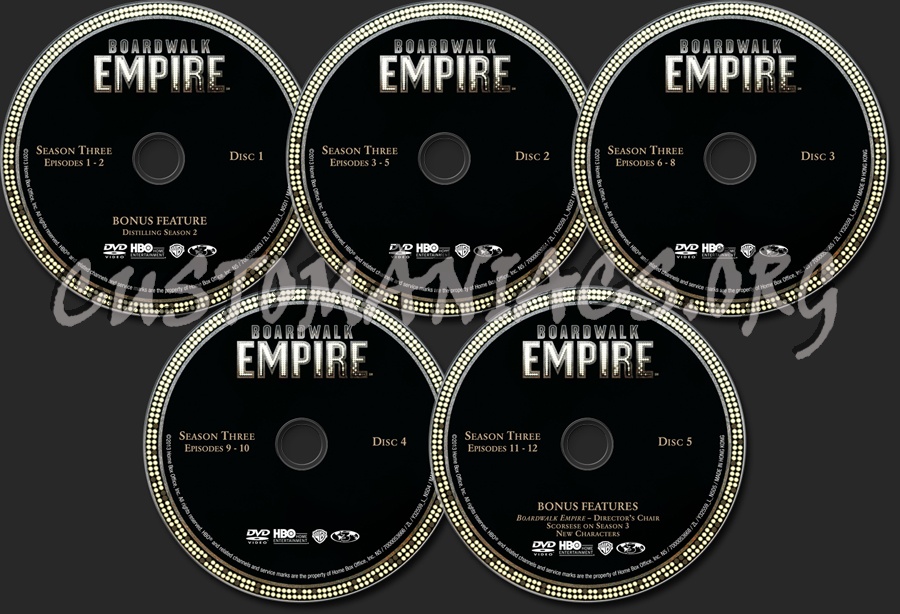 Boardwalk Empire Season 3 dvd label