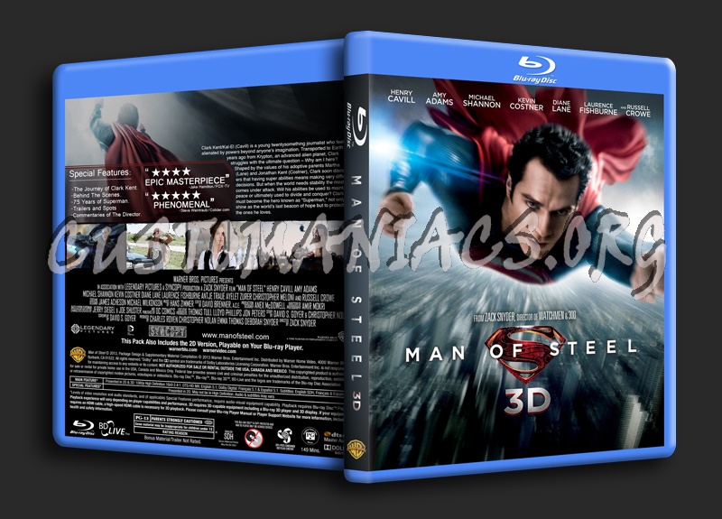Man of Steel 3D blu-ray cover