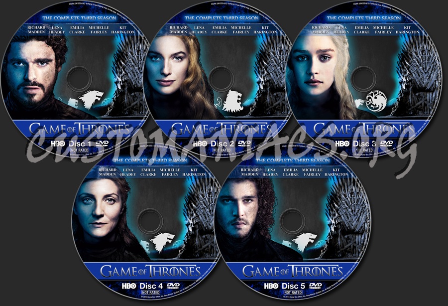 Game of Thrones Season 3 dvd label