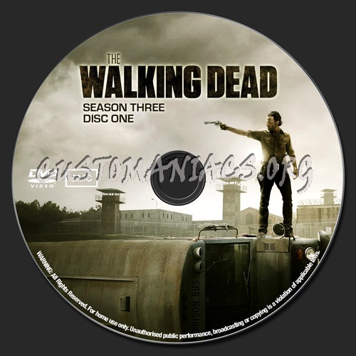 The Walking Dead Season 3 dvd label