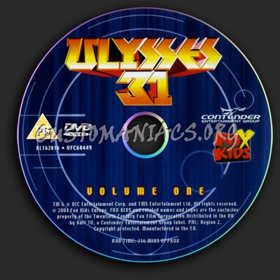 Ulysses 31 Volume 1 dvd label