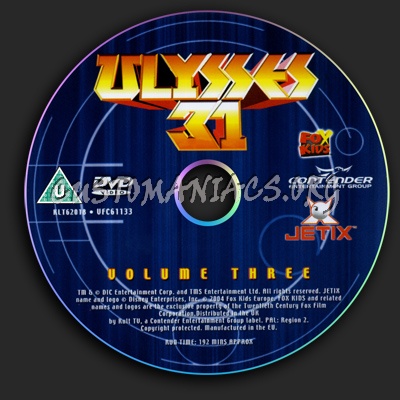 Ulysses 31 Volume 3 dvd label