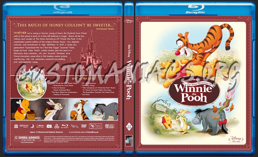 The Many Adventures of Winnie the Pooh blu-ray cover