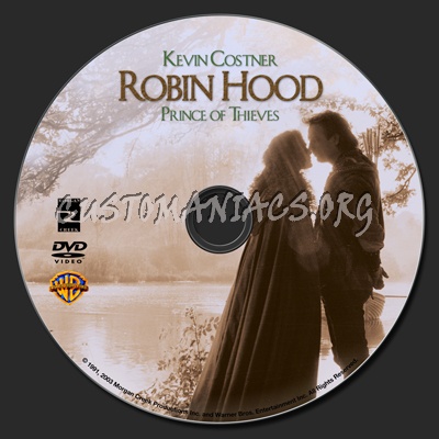 Robin Hood Prince Of Thieves dvd label