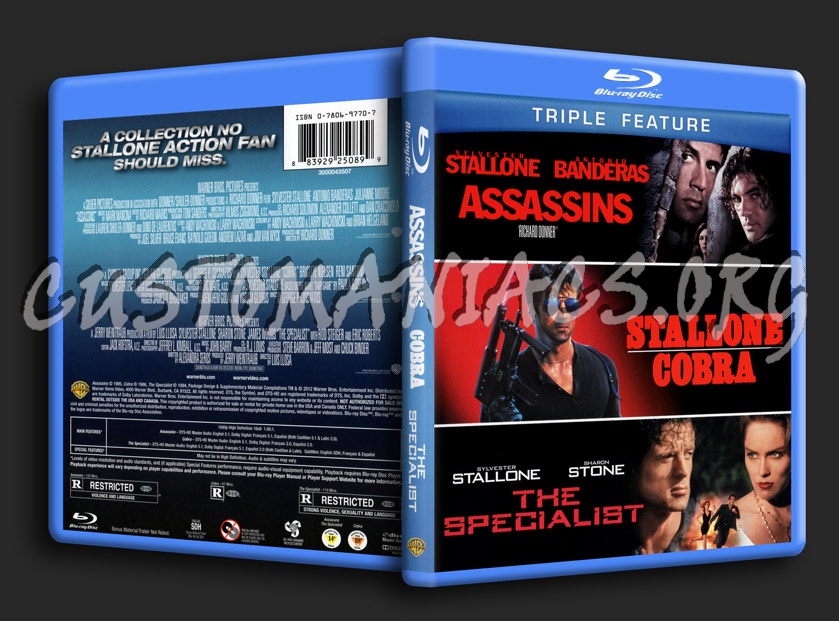 Assassins / Cobra / The Specialist blu-ray cover