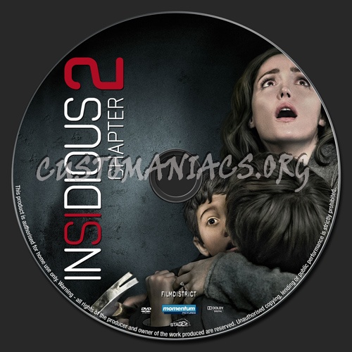 Insidious Chapter 2 dvd label