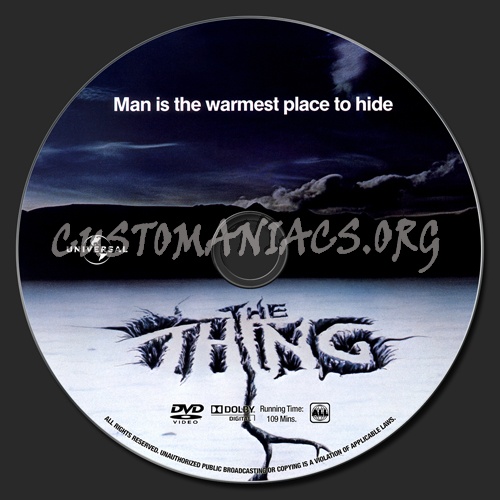 The Thing (1982) dvd label