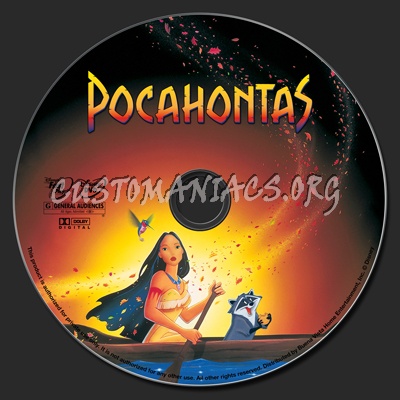 Pocahontas dvd label