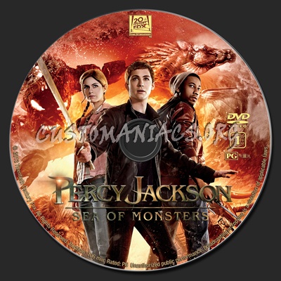 Percy Jackson Sea of Monsters dvd label