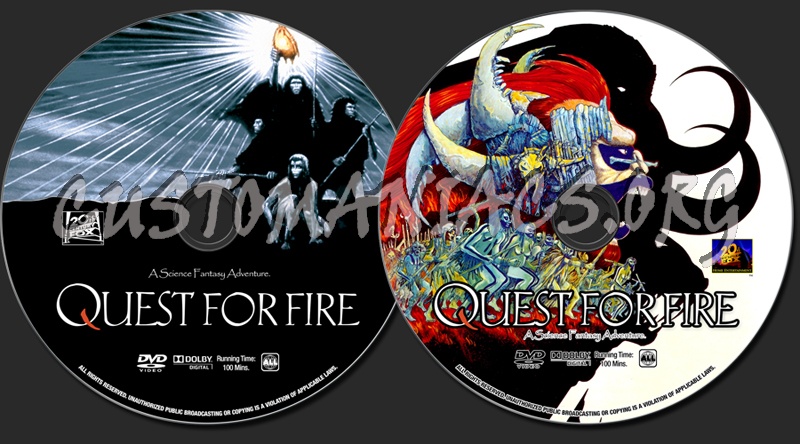 Quest For Fire dvd label