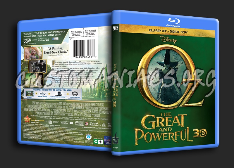 Oz the Great and Powerful 3D blu-ray cover