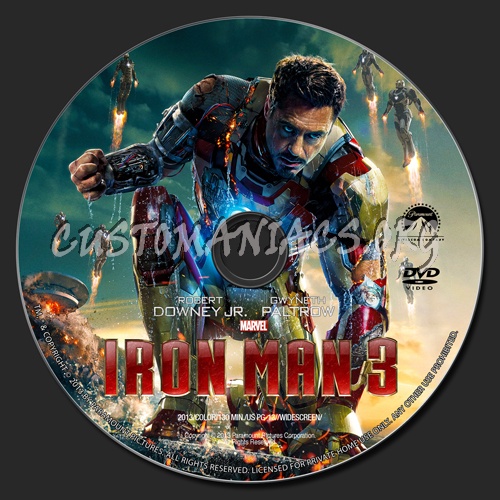 Iron Man 3 dvd label