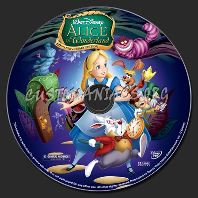 Alice In Wonderland (Disney 1951) dvd label