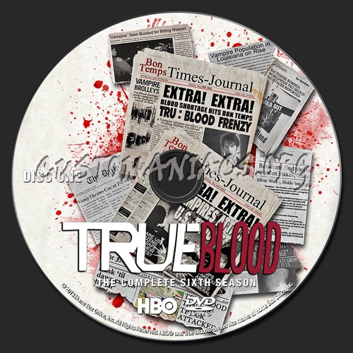 True Blood Season 6 dvd label