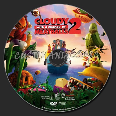 Cloudy With A Chance Of Meatballs 2 dvd label