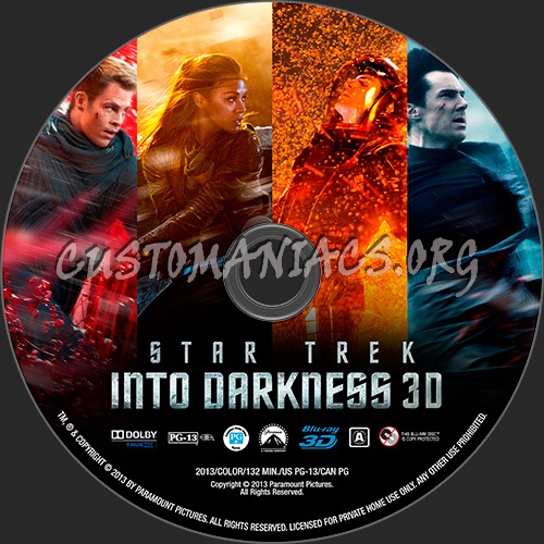 Star Trek Into Darkness (2D+3D) blu-ray label