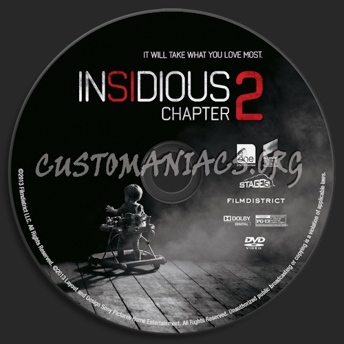 Insidious Chapter 2 dvd label