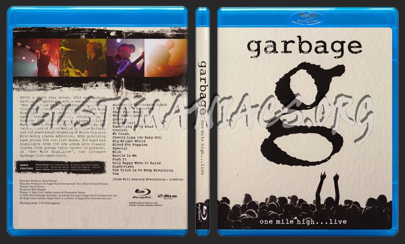 Garbage: One Mile High... Live blu-ray cover