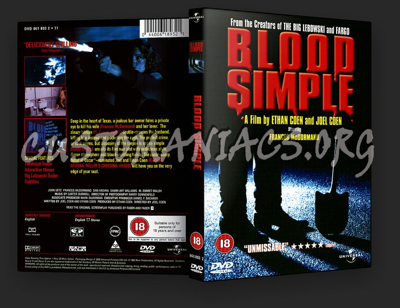 Blood Simple dvd cover