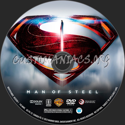 Man of Steel dvd label