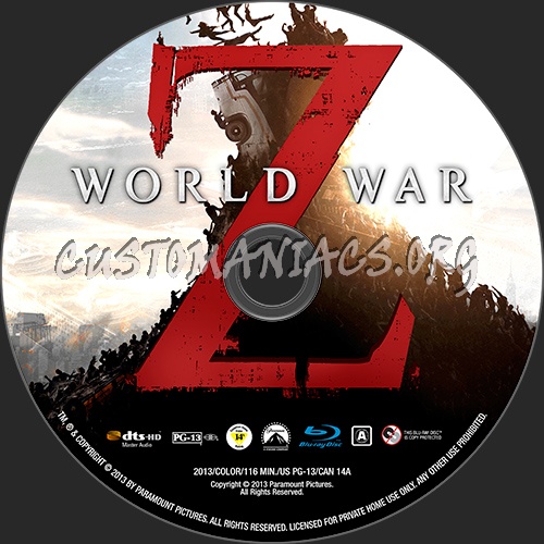 World War Z (2D+3D) blu-ray label