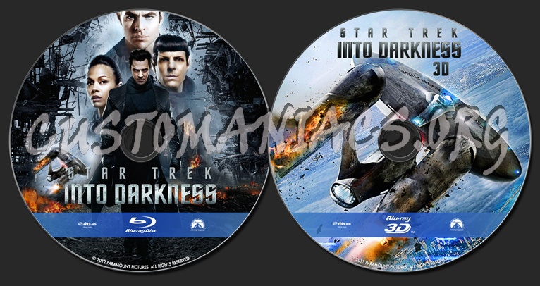 Star Trek Into Darkness 2D  & 3D blu-ray label
