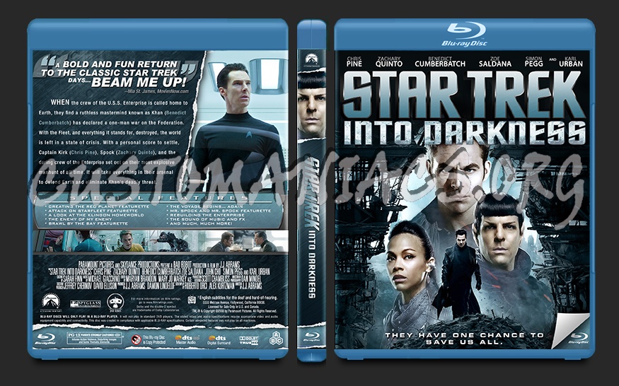 Star Trek Into Darkness blu-ray cover