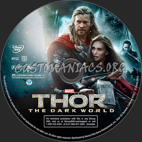 Thor: The Dark World dvd label