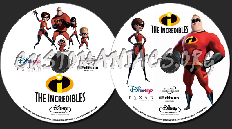 The Incredibles blu-ray label