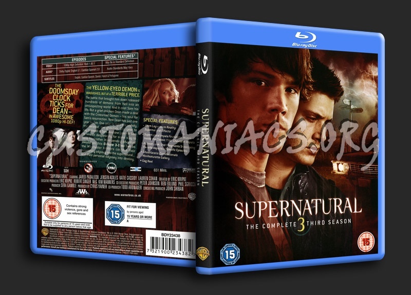 Supernatural Season 1, 2, 3, 4, 5, 6 blu-ray cover