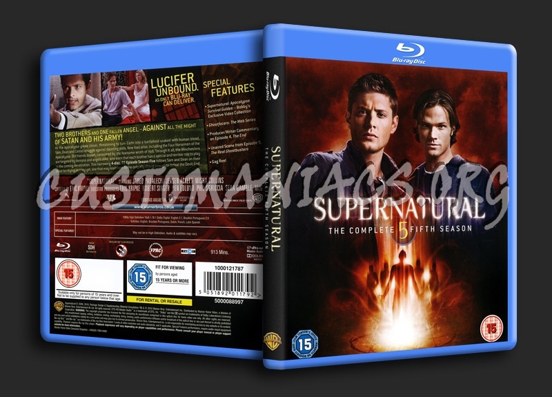 Supernatural Season 1, 2, 3, 4, 5, 6 blu-ray cover