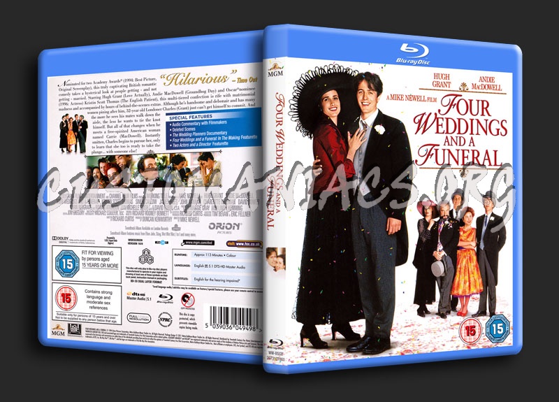 Four Weddings and a Funeral blu-ray cover