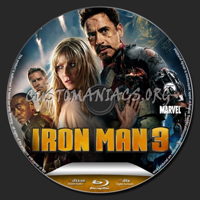 Iron Man 3 blu-ray label