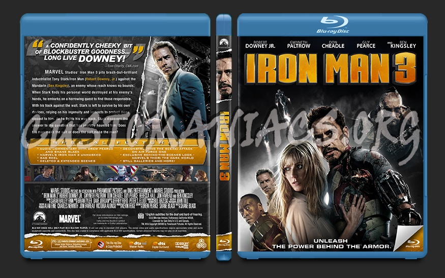 Iron Man 3 blu-ray cover