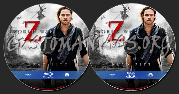 World War Z 2D & 3D blu-ray label