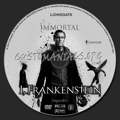 I, Frankenstein dvd label