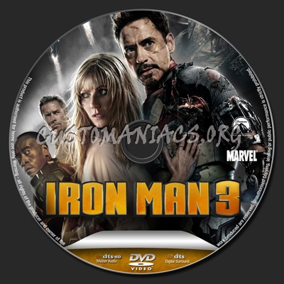 Iron Man 3 dvd label