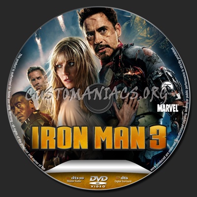 Iron Man 3 dvd label