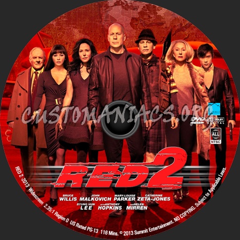 Red 2 (2013) dvd label