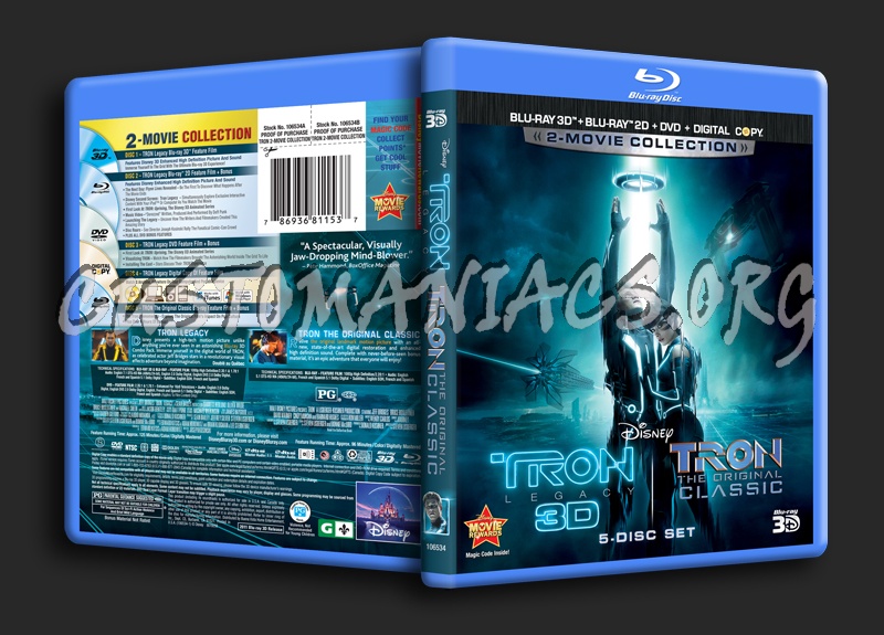 Tron Legacy 2D+3D & Tron the Original Classic blu-ray cover