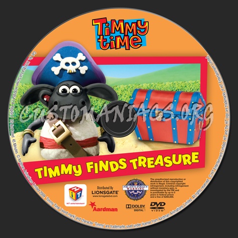 Timmy Time: Timmy Finds Treasure dvd label