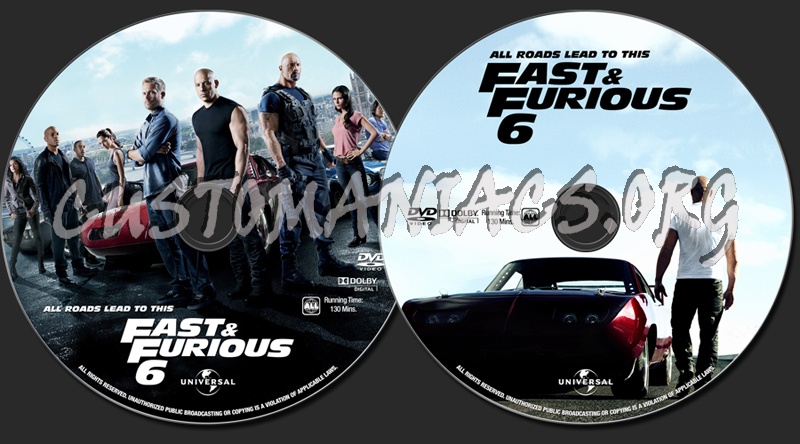 Fast & Furious 6 dvd label