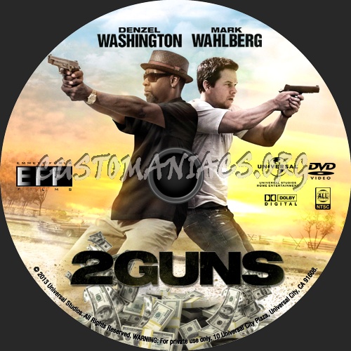 2 Guns (2013) dvd label