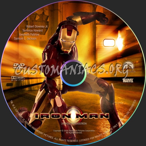 Iron Man dvd label